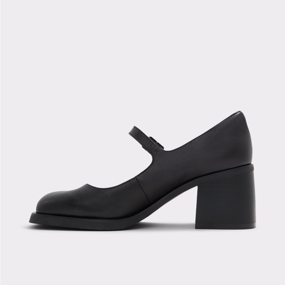 Aldo Black Square-Toe Mary Jane Flats - Picture 5 of 10